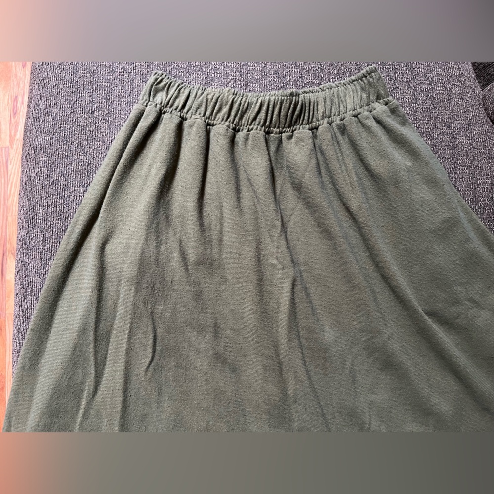 Gaia Conceptions heavy hemp cotton Mimosa below knee skirt with pockets NEW - Picture 10 of 16